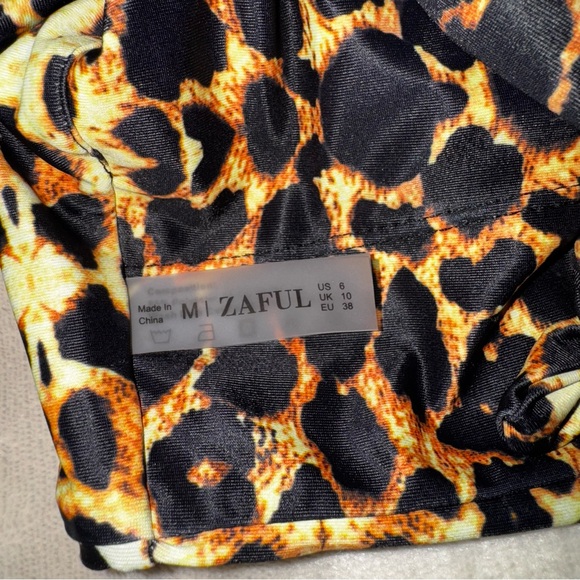 NEW Zaful Leopard Print Scoop Neck Knotted Tankini Top - Picture 16 of 16